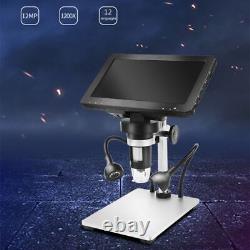 Microscope numérique à 1200X avec caméra vidéo, loupe et écran LCD de 7 pouces, microscope rechargeable