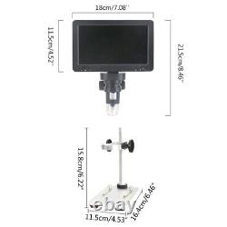 Microscope numérique à 1200X avec caméra vidéo, loupe et écran LCD de 7 pouces, microscope rechargeable