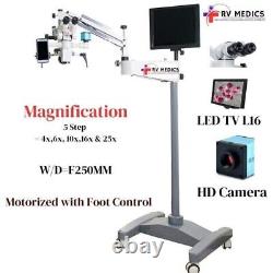 Microscope numérique ophtalmique 5 étapes avec caméra HD, téléviseur LED L16