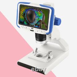 Microscope numérique portable pour enfants avec caméra de sortie de biologie de 5 pouces.