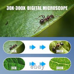 Microscope numérique sans fil Mini WiFi 1080P, caméra de microscope USB 300X pour enfants