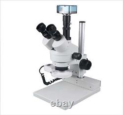 Microscope numérique stéréo LED zoom 165 mm avec caméra USB 18 Mp et logiciel de mesure