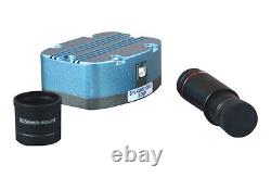 Microscope trinoculaire stéréo avec zoom numérique 45x et caméra 3Mp avec logiciel de mesure