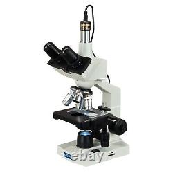 Omax 2500x Microscope Led Numérique 5mp Camera+book+slides+slides+slide Preparation Kit