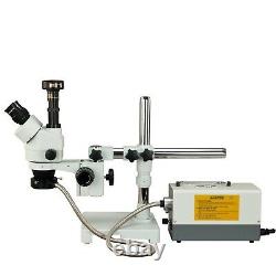 Omax 3.5x-90x Boom Stand Stereo Microscope +fiber Lights+9mp Appareil Photo Numérique