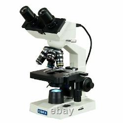 Omax 40x-2000x Appareil Photo Numérique Intégré 1.3mp Microscope À Led Composé De Jumelles