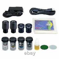 Omax 40x-2000x Intégré 1.3mp Digital Camera Binocular Compound Microscope +case