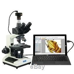 Omax 40x-2500x Biologique Composé Microscope Trinoculaire Avec 2mp Appareil Photo Numérique