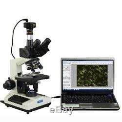 Omax 40x-2500x Darkfield Microscope Trinoculaire Led Biologique + 5mp Appareil Photo Numérique
