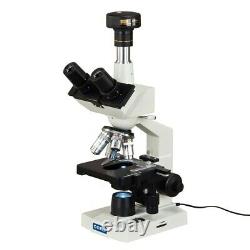 Omax 40x-2500x Digital Led Trinocular Lab Compound Microscope Avec Caméra 2mp