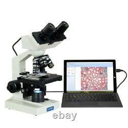 Omax 40x-2500x Intégré 1.3mp Digital Camera Led Binocular Compound Microscope W