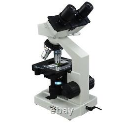 Omax 40x-2500x Led Digital Lab Binocular Compound Microscope Avec Caméra 3mp