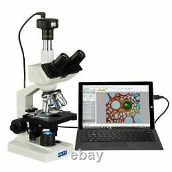 Omax 40x-2500x Led Digital Trinocular Lab Compound Microscope W 5mp Caméra Vidéo