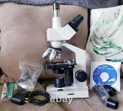 Omax 40x-2500x Led Trinoculaire Numérique Laboratoire Microscope Composé Avec Appareil Photo 5mp