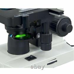Omax 40x-2500x Microscope À Led Binoculaire +appareil Photo Numérique 1.3mp De Construction + Diapositives