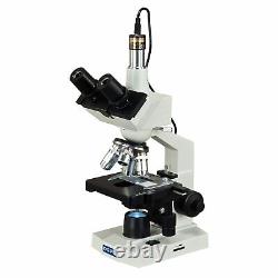 Omax 40x-2500x Microscope À Led Composé De Laboratoire Trinoculaire + Caméra Vidéo Numérique
