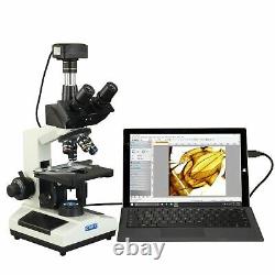 Omax 40x-2500x Super Speed Usb3 5mp Microscope Numérique À Led Trinoculaire Composé