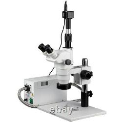 Stéréo Amscope 2x-225x Contrôle Microscope + 5mp Appareil Photo Numérique