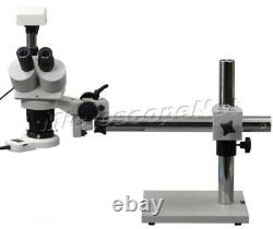 Stéréo Trinacular Boom Stand 5x-60x Microscope Avec Caméra 3mp Et 54 Led Light
