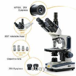 Swift 40x-2500x Lab Microscope Trinoculaire Composé Led +20mp Caméra Numérique Usb