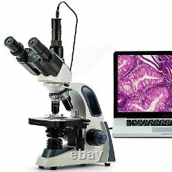 Swift 40x-2500x Lab Microscope Trinoculaire Composé Led Avec Appareil Photo Numérique Usb 5mp