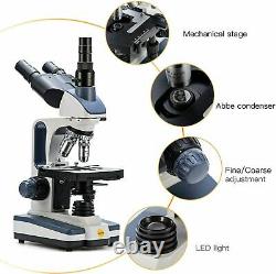 Swift 40x-2500x Microscope Trinoculaire Composé De Laboratoire Avec Caméra Usb Numérique 5.0mp