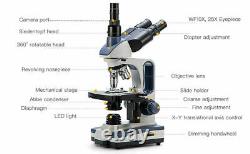 Swift Trinocular Compound Microscope 40x-2500x Led Digital Lab Avec Appareil Photo 5mp