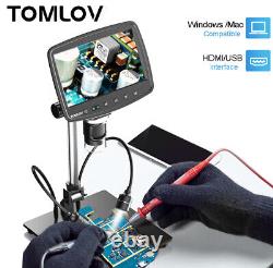 TOMLOV DM03 7 Microscope Numérique LCD HDMI 1200X 1080P HD Écran Microscope à Pièces