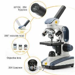 Uk Swift 1000x Compound Microscope Dual Light Student Lab Avec Caméra Usb Numérique