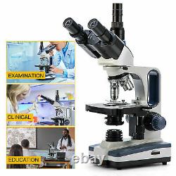 Uk Swift 2500x Microscope Composé Trinoculaire Avec Caméra 1.3mp 25 Diapositives Préparées