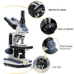 Uk Swift 350t 40x-2500x Trinocular Lab Compound Microscope Avec Appareil Photo Numérique Usb